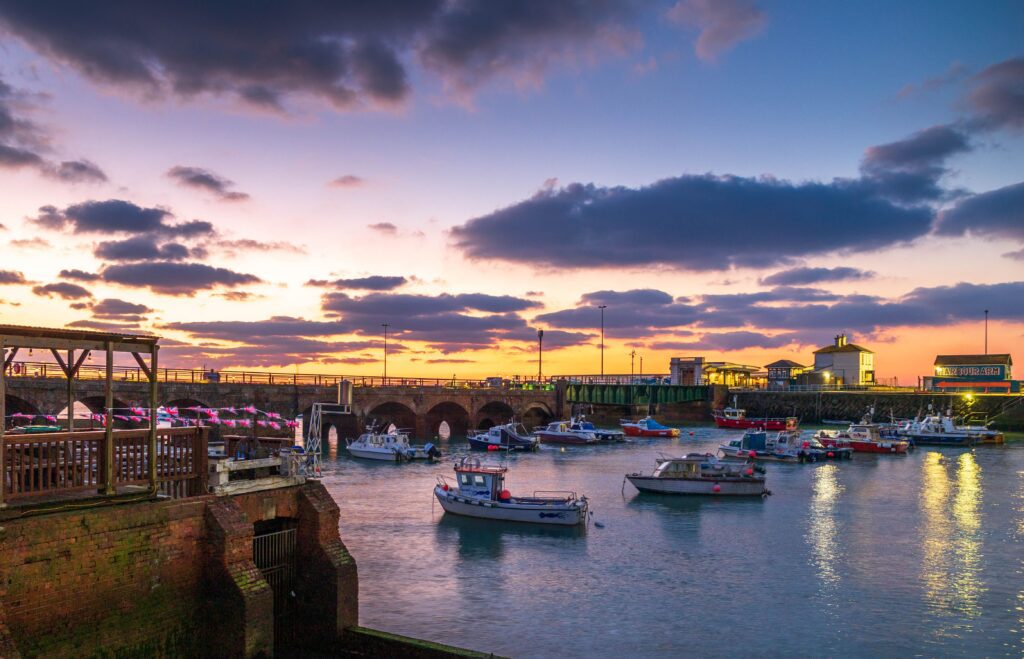 Folkestone Kent Seafront Night time Holidays.