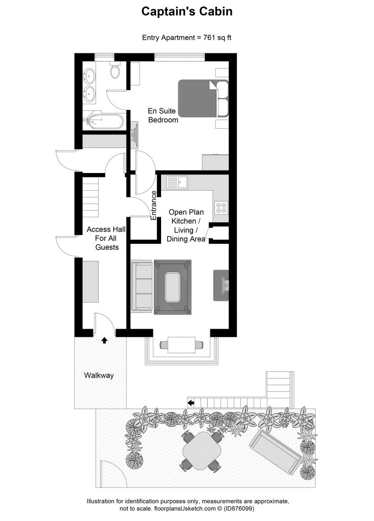 Floorplan Captain's Cabin Luxury Apartment Kent