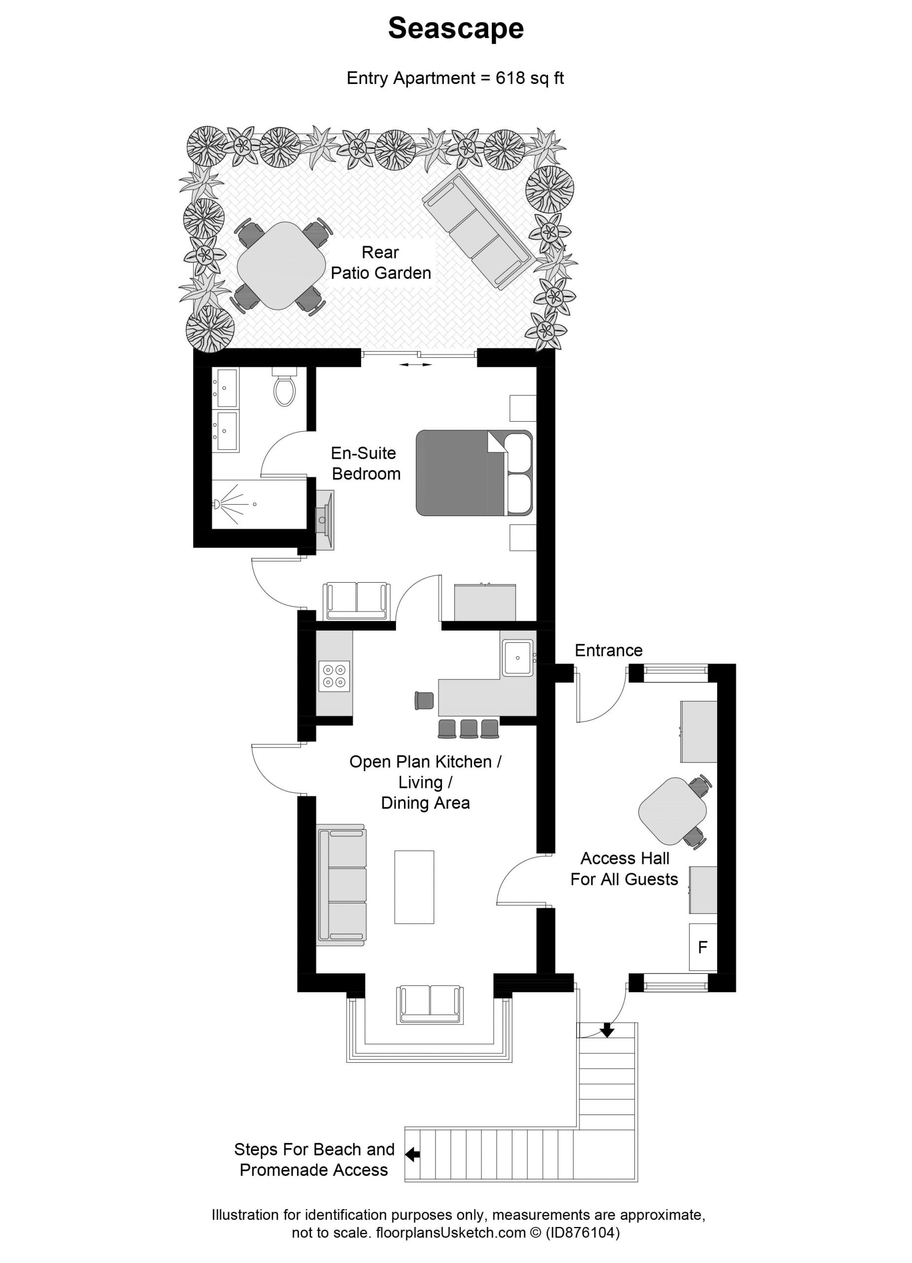 Floorplan Seascape Luxury Apartment Kent - self-catering in Hythe