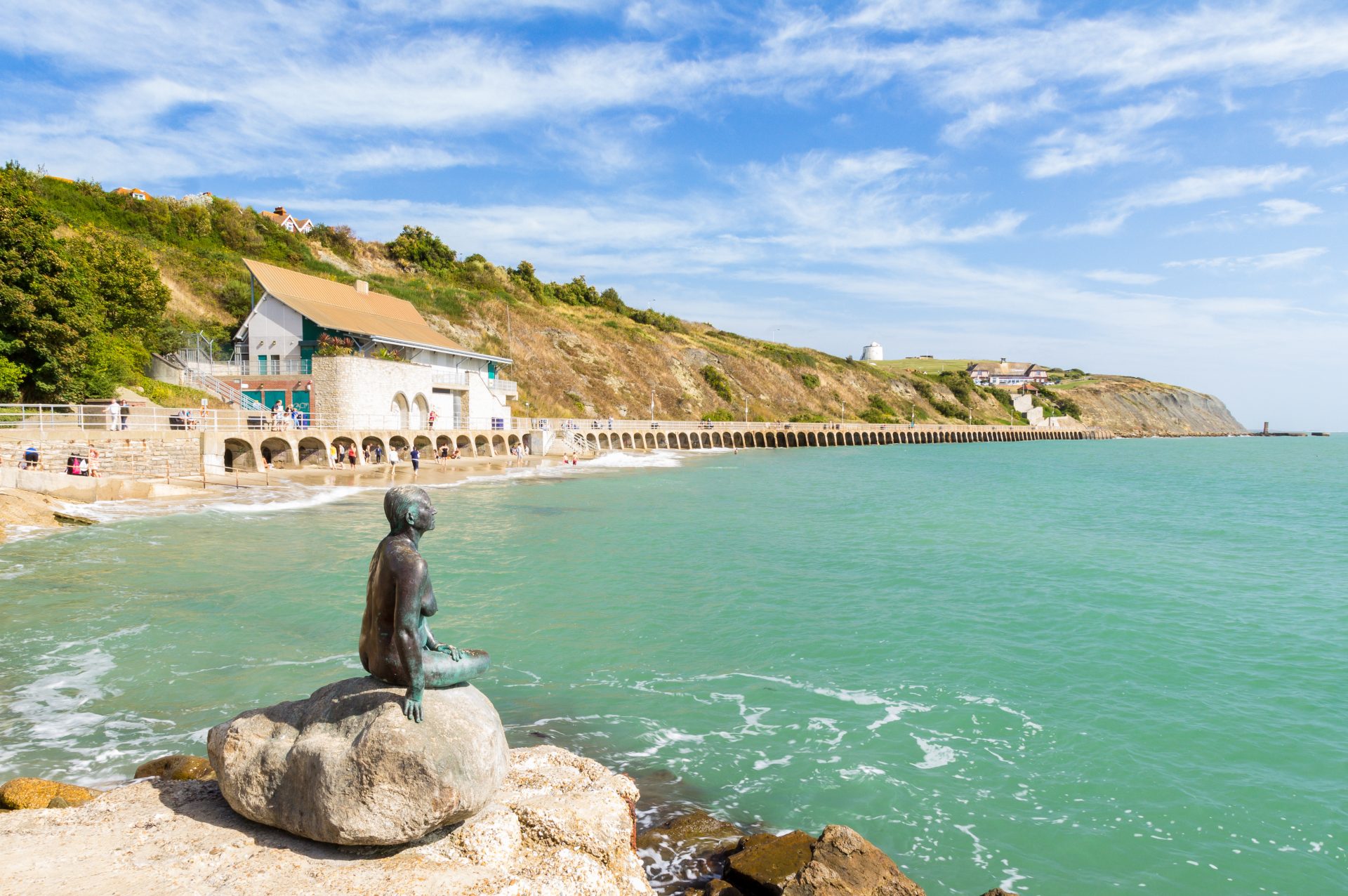 sunny sands beach in Folkestone Kent